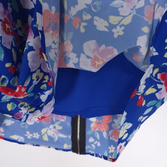 NWT YUMI KIM Anthropologie‎ Mini Dress LARGE Blue Elena Love Potion Shift Floral - Picture 9 of 10